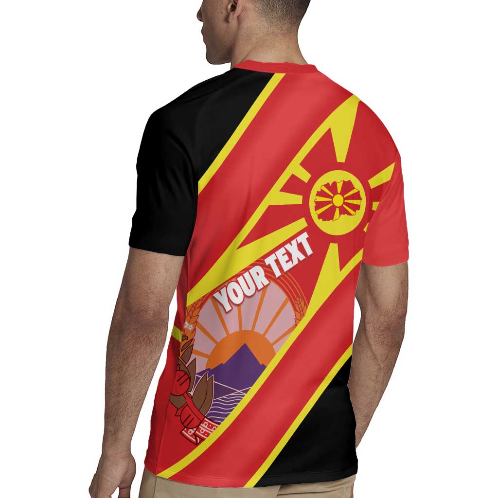 Personalised Macedonia National Day Rugby Jersey New Sun of Liberty Waves Style - Wonder Print Shop
