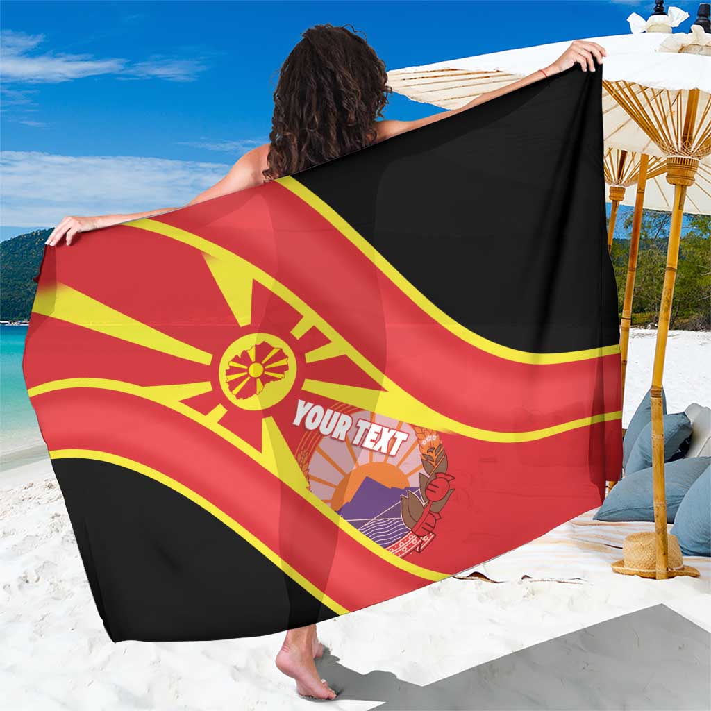 Personalised Macedonia National Day Sarong New Sun of Liberty Waves Style - Wonder Print Shop