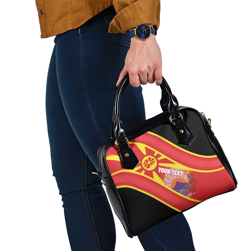 Personalised Macedonia National Day Shoulder Handbag New Sun of Liberty Waves Style - Wonder Print Shop