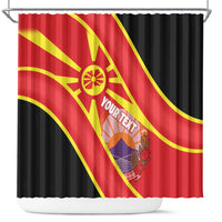 Personalised Macedonia National Day Shower Curtain New Sun of Liberty Waves Style - Wonder Print Shop