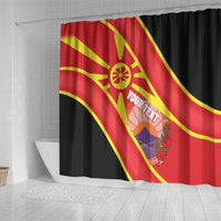 Personalised Macedonia National Day Shower Curtain New Sun of Liberty Waves Style - Wonder Print Shop