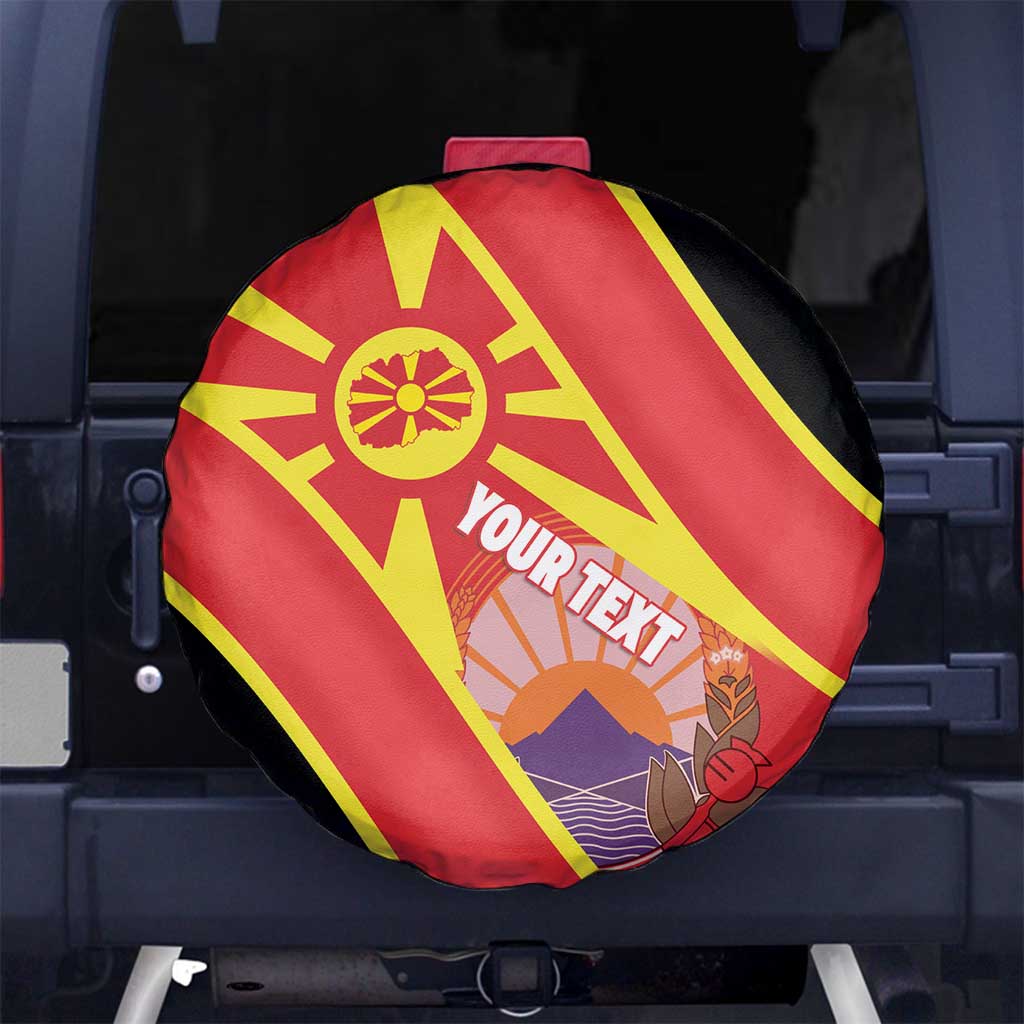 Personalised Macedonia National Day Spare Tire Cover New Sun of Liberty Waves Style - Wonder Print Shop
