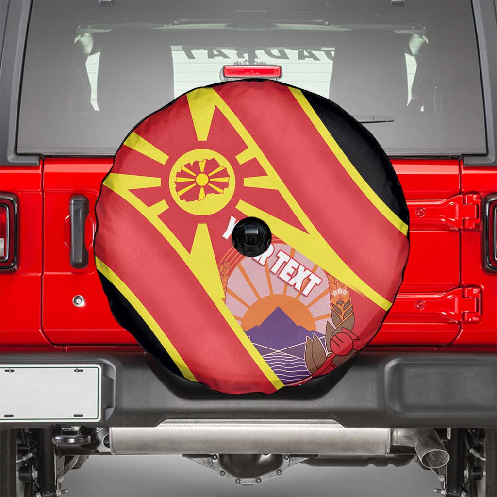 Personalised Macedonia National Day Spare Tire Cover New Sun of Liberty Waves Style - Wonder Print Shop