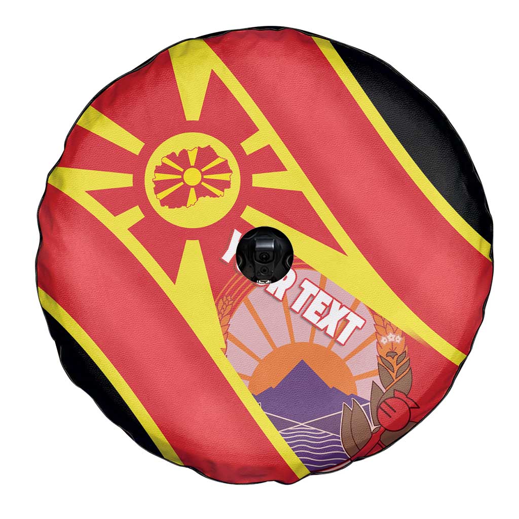 Personalised Macedonia National Day Spare Tire Cover New Sun of Liberty Waves Style - Wonder Print Shop