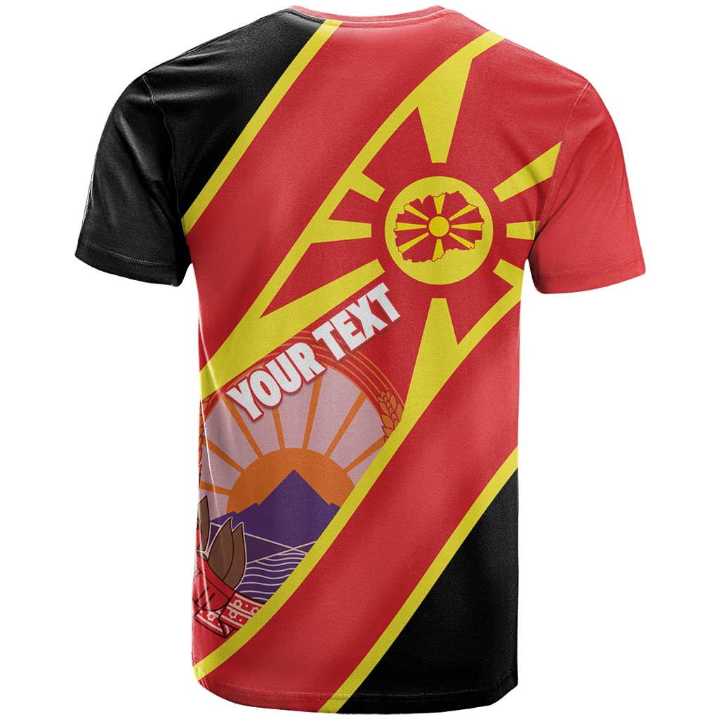 Personalised Macedonia National Day T Shirt New Sun of Liberty Waves Style - Wonder Print Shop