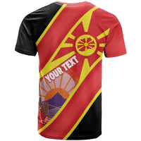 Personalised Macedonia National Day T Shirt New Sun of Liberty Waves Style - Wonder Print Shop