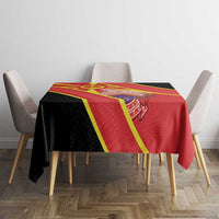 Personalised Macedonia National Day Tablecloth New Sun of Liberty Waves Style - Wonder Print Shop
