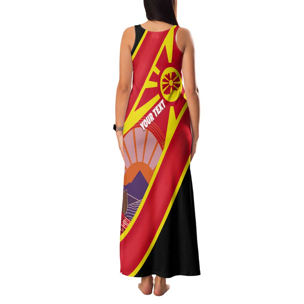 Personalised Macedonia National Day Tank Maxi Dress New Sun of Liberty Waves Style - Wonder Print Shop