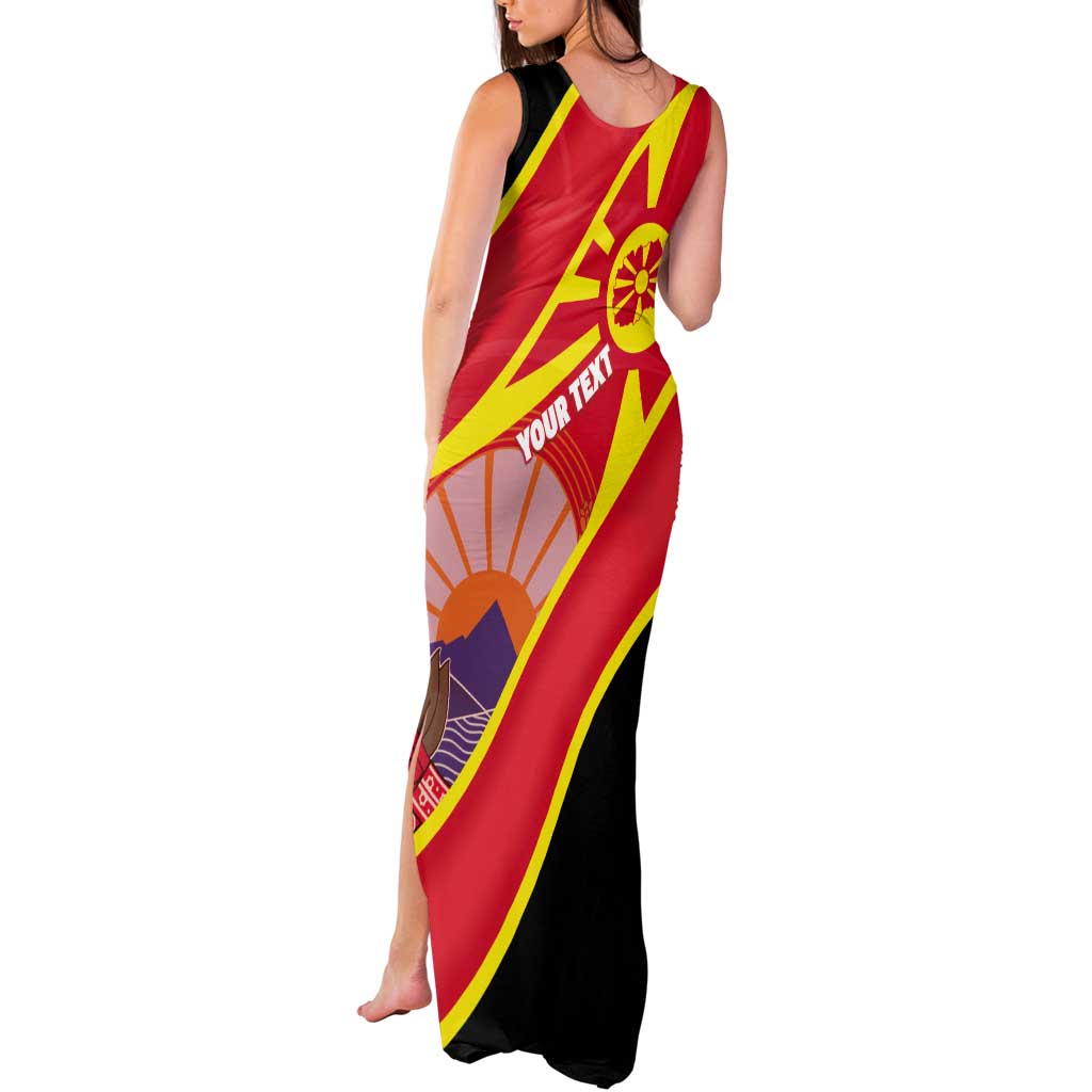 Personalised Macedonia National Day Tank Maxi Dress New Sun of Liberty Waves Style - Wonder Print Shop