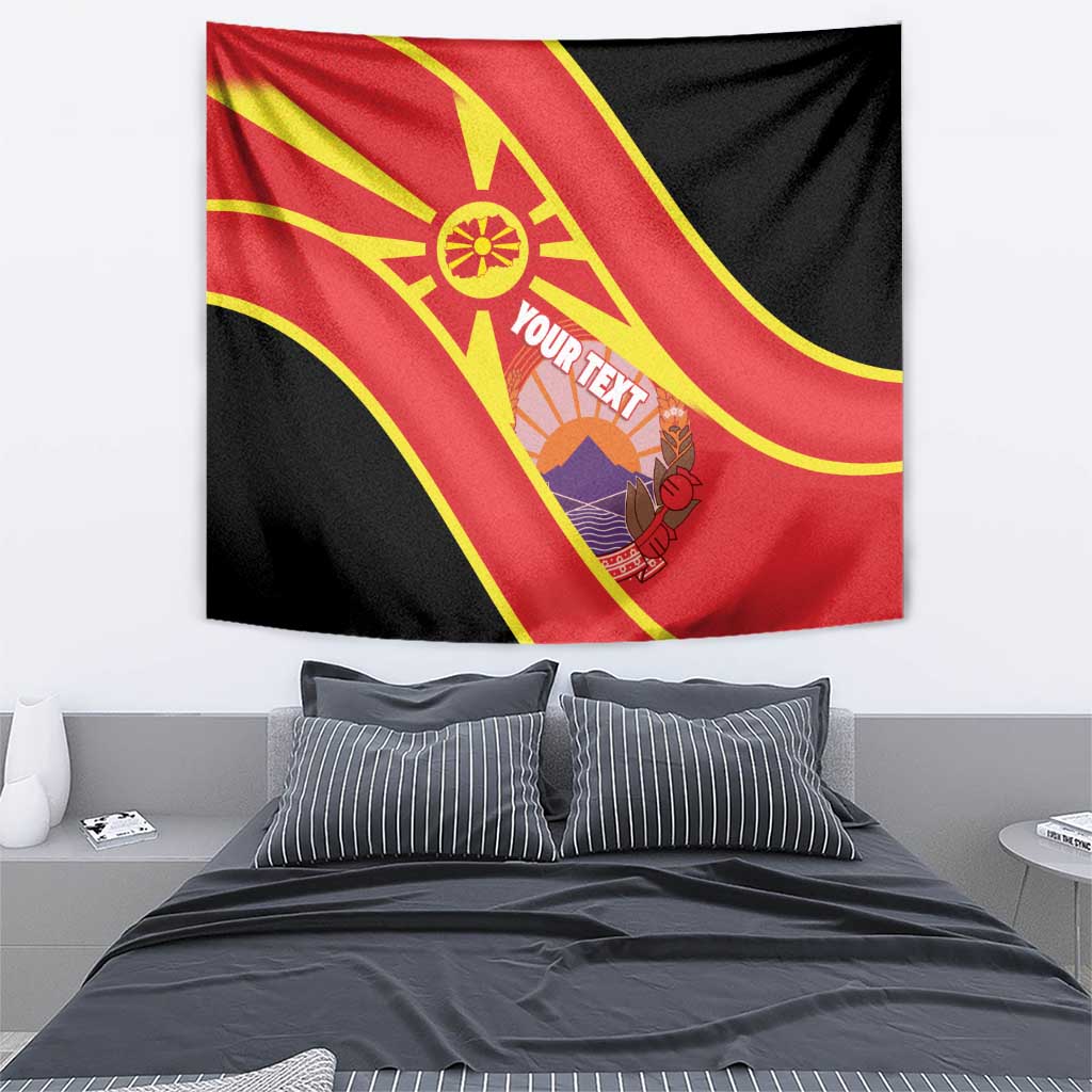 Personalised Macedonia National Day Tapestry New Sun of Liberty Waves Style - Wonder Print Shop