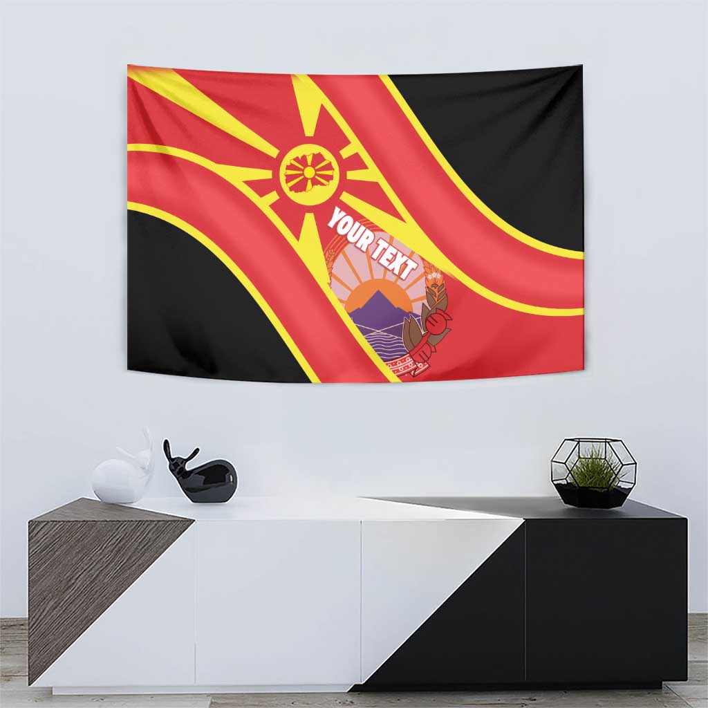 Personalised Macedonia National Day Tapestry New Sun of Liberty Waves Style - Wonder Print Shop