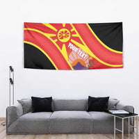 Personalised Macedonia National Day Tapestry New Sun of Liberty Waves Style - Wonder Print Shop