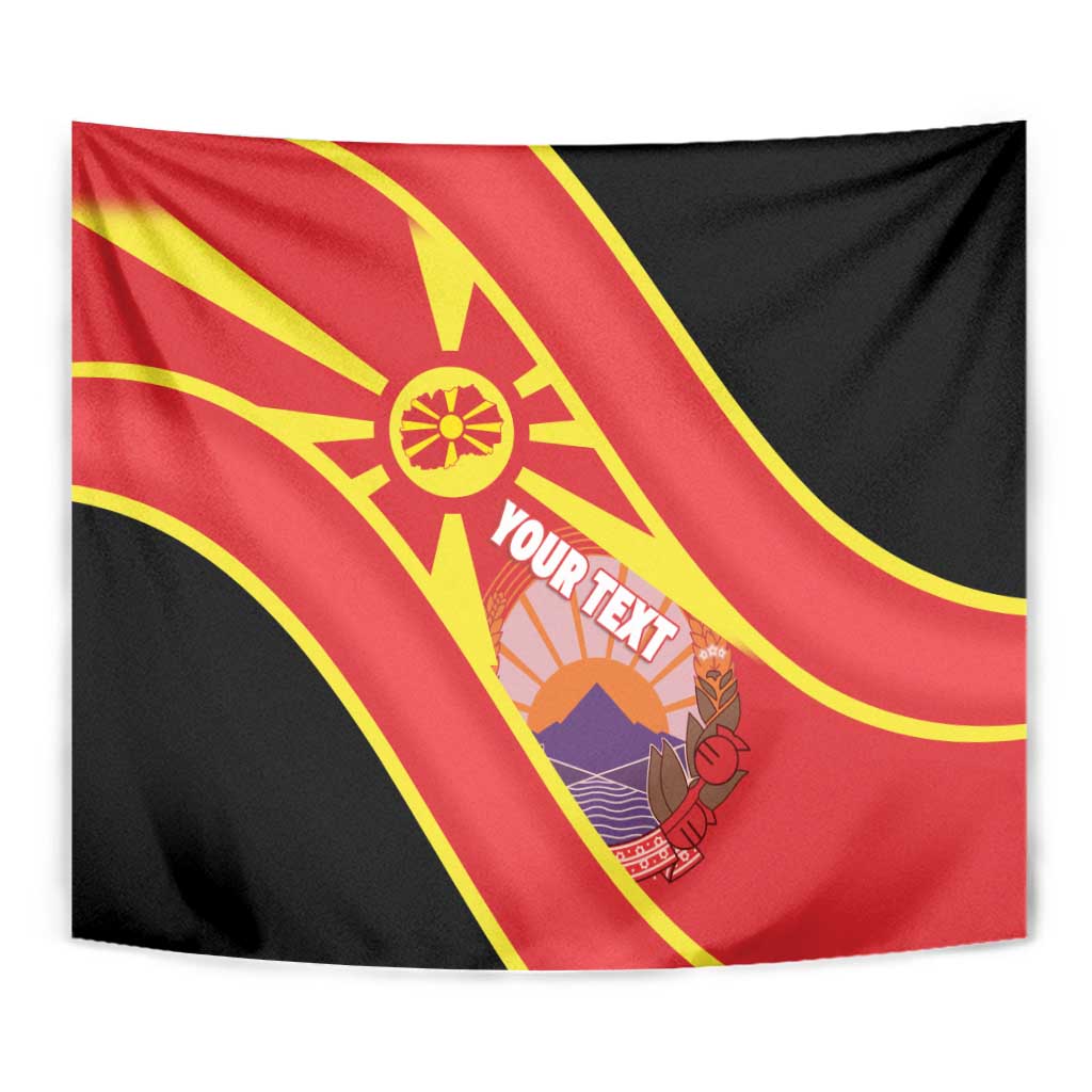 Personalised Macedonia National Day Tapestry New Sun of Liberty Waves Style - Wonder Print Shop