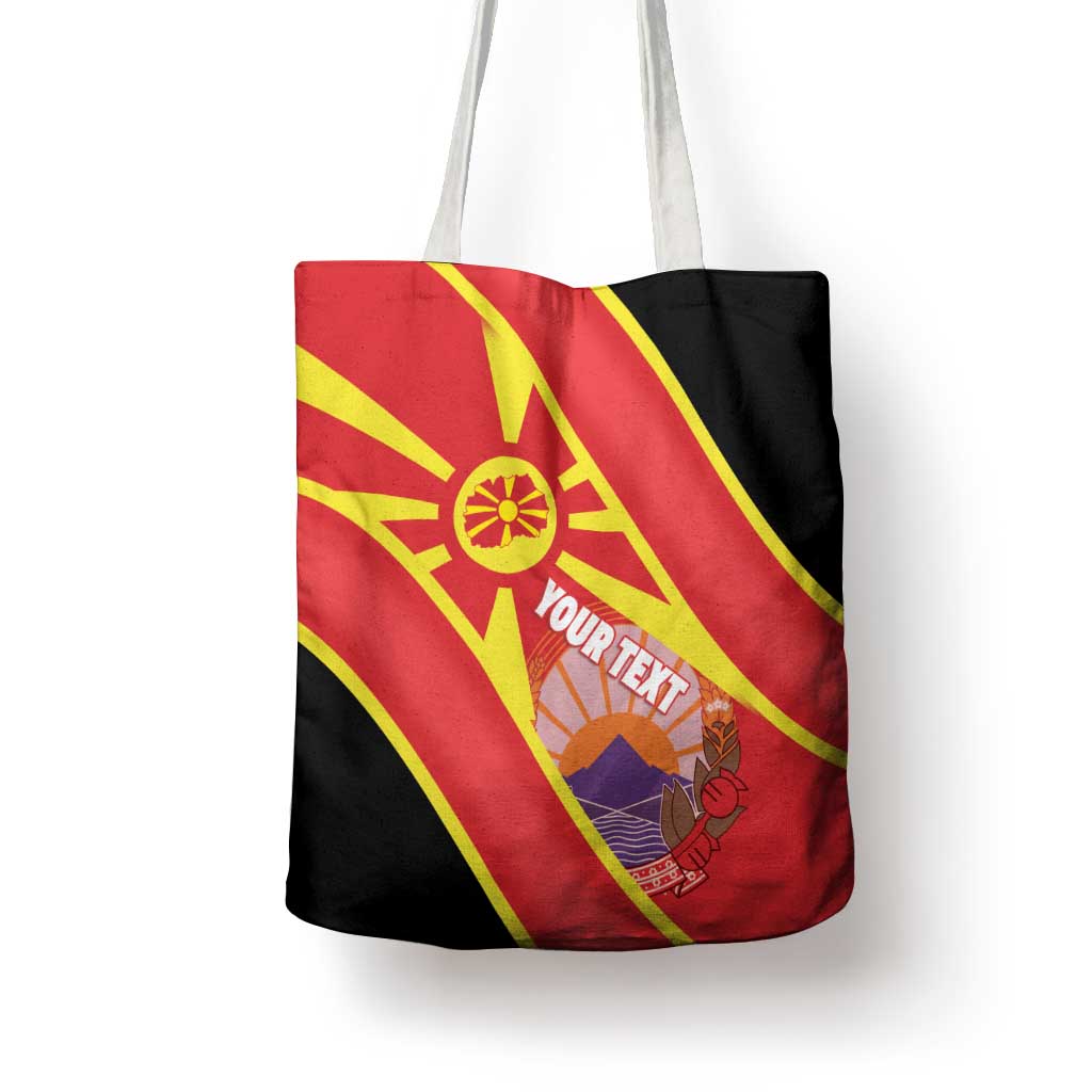 Personalised Macedonia National Day Tote Bag New Sun of Liberty Waves Style - Wonder Print Shop