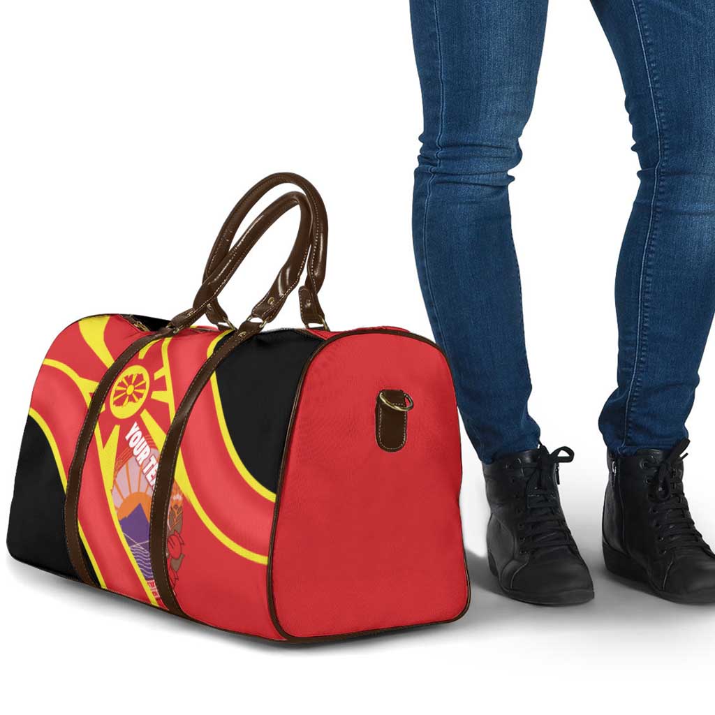 Personalised Macedonia National Day Travel Bag New Sun of Liberty Waves Style - Wonder Print Shop