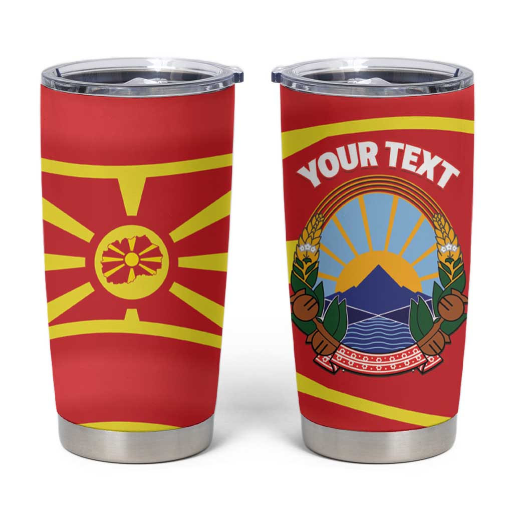 Personalised Macedonia National Day Tumbler Cup New Sun of Liberty Waves Style - Wonder Print Shop