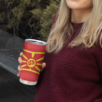 Personalised Macedonia National Day Tumbler Cup New Sun of Liberty Waves Style - Wonder Print Shop