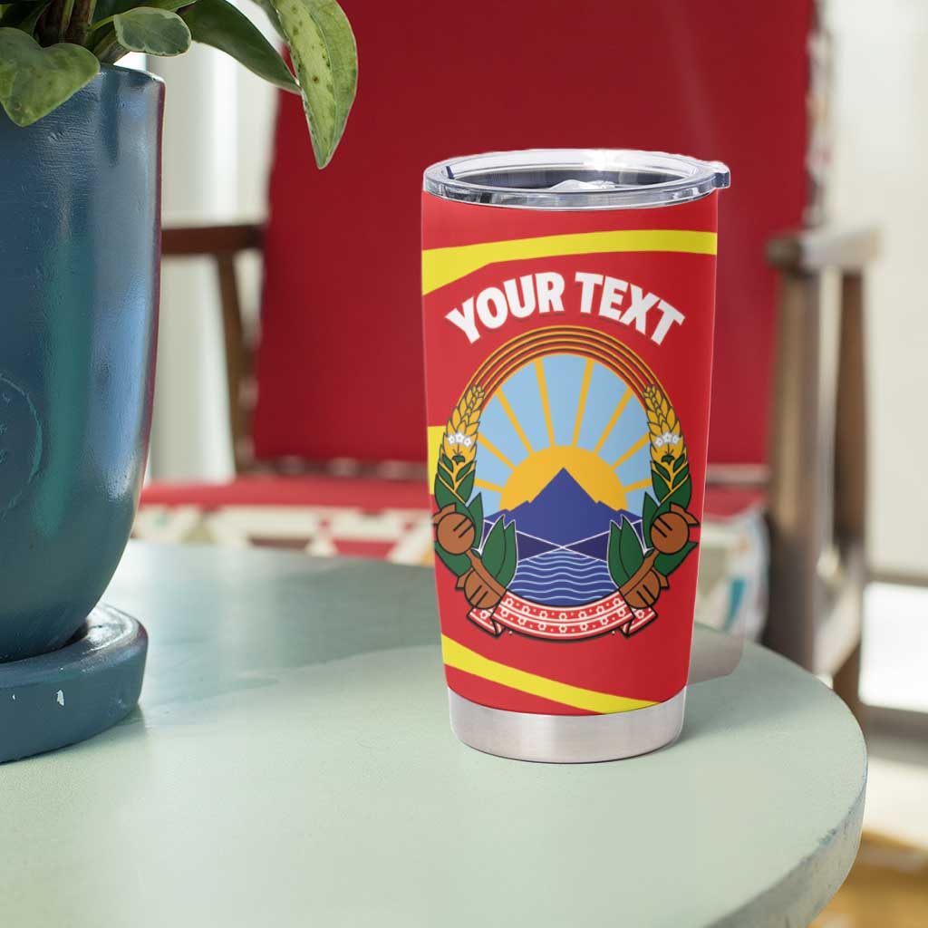 Personalised Macedonia National Day Tumbler Cup New Sun of Liberty Waves Style - Wonder Print Shop