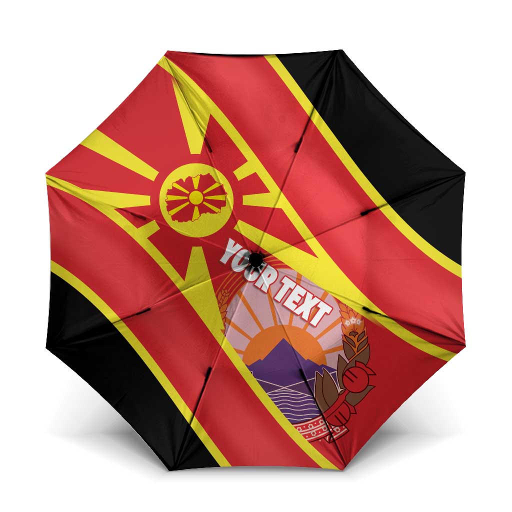 Personalised Macedonia National Day Umbrella New Sun of Liberty Waves Style - Wonder Print Shop