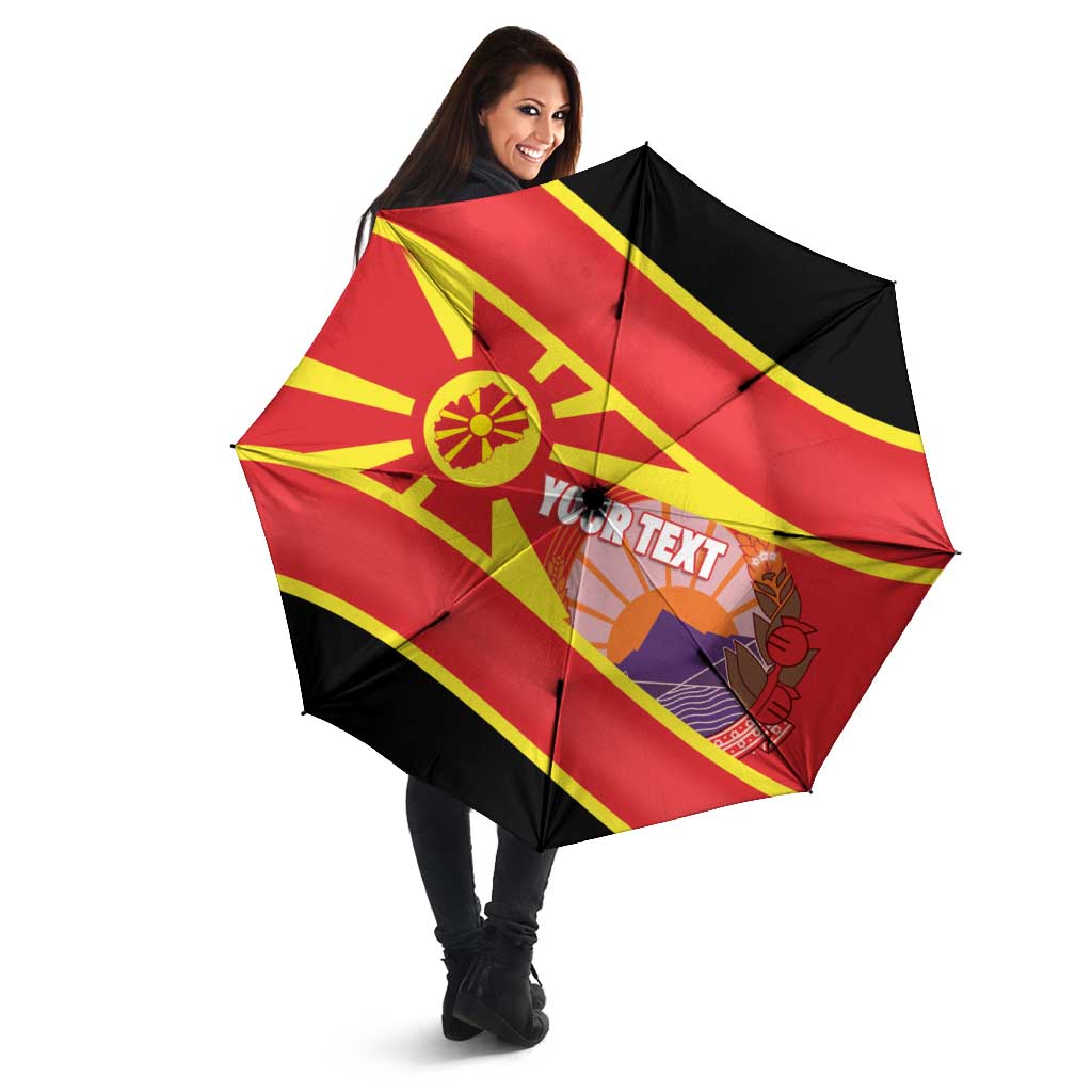 Personalised Macedonia National Day Umbrella New Sun of Liberty Waves Style - Wonder Print Shop