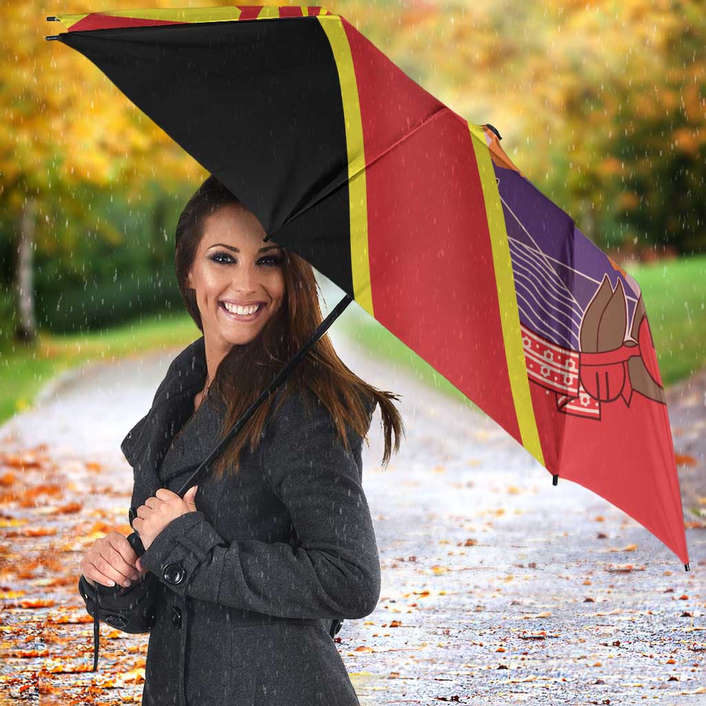 Personalised Macedonia National Day Umbrella New Sun of Liberty Waves Style - Wonder Print Shop