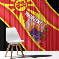 Personalised Macedonia National Day Window Curtain New Sun of Liberty Waves Style - Wonder Print Shop