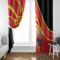 Personalised Macedonia National Day Window Curtain New Sun of Liberty Waves Style - Wonder Print Shop