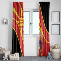 Personalised Macedonia National Day Window Curtain New Sun of Liberty Waves Style - Wonder Print Shop