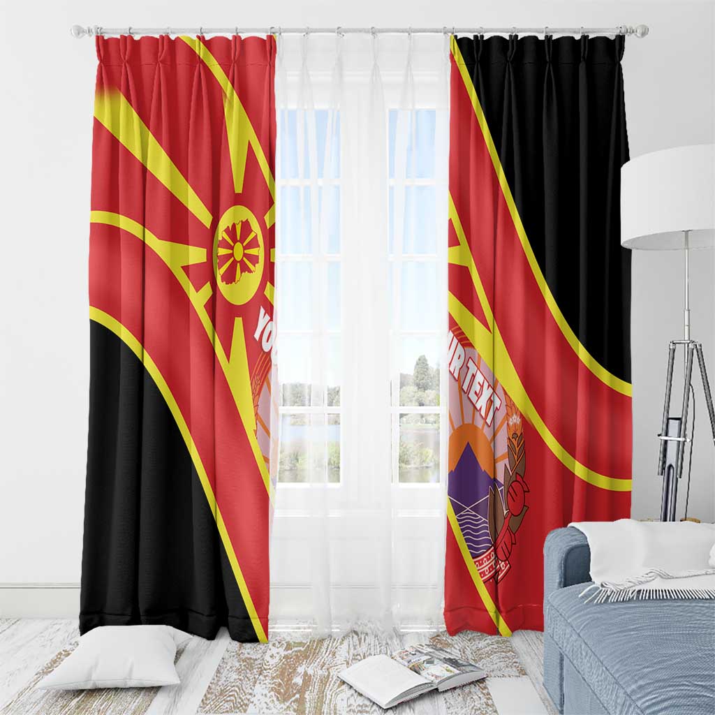 Personalised Macedonia National Day Window Curtain New Sun of Liberty Waves Style - Wonder Print Shop