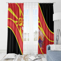 Personalised Macedonia National Day Window Curtain New Sun of Liberty Waves Style - Wonder Print Shop