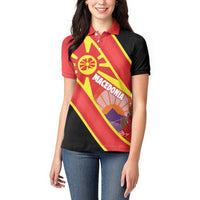 Personalised Macedonia National Day Women Polo Shirt New Sun of Liberty Waves Style - Wonder Print Shop