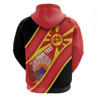 Personalised Macedonia National Day Zip Hoodie New Sun of Liberty Waves Style - Wonder Print Shop