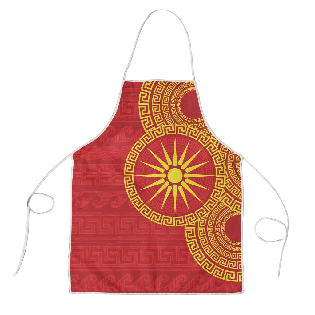 Vergina Sun Macedonia Apron Greek Pattern Red - Wonder Print Shop