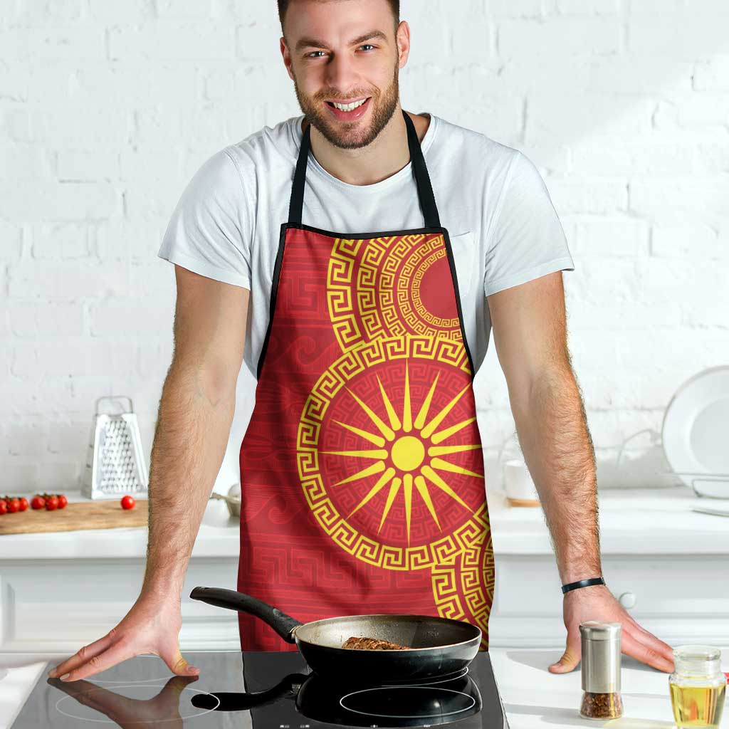 Vergina Sun Macedonia Apron Greek Pattern Red - Wonder Print Shop