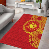 Vergina Sun Macedonia Area Rug Greek Pattern Red - Wonder Print Shop