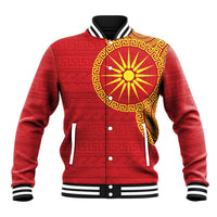 Vergina Sun Macedonia Baseball Jacket Greek Pattern Red - Wonder Print Shop