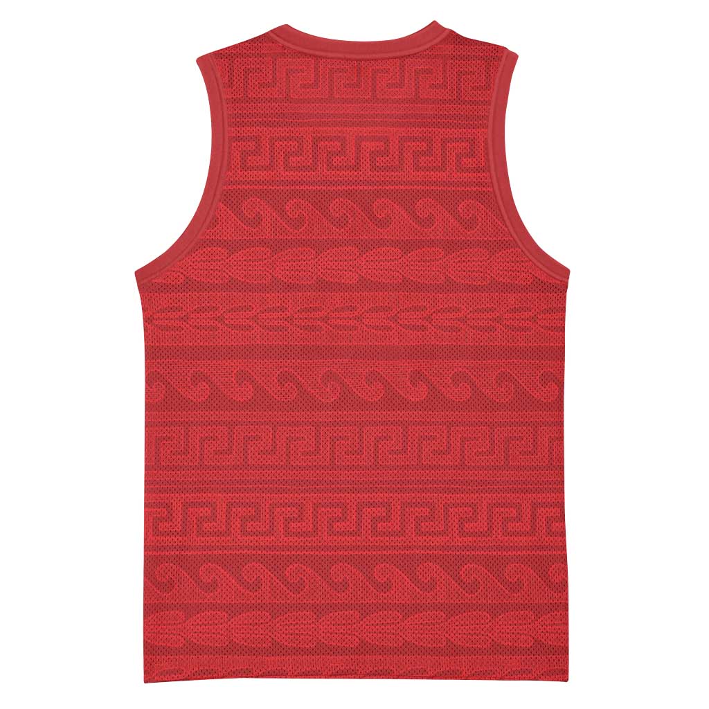 Vergina Sun Macedonia Basketball Jersey Greek Pattern Red - Wonder Print Shop