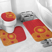 Vergina Sun Macedonia Bathroom Set Greek Pattern Red - Wonder Print Shop