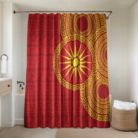 Vergina Sun Macedonia Bathroom Set Greek Pattern Red - Wonder Print Shop