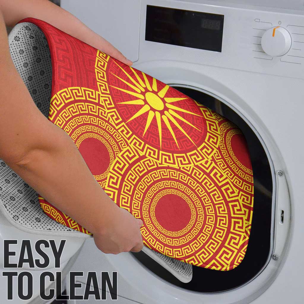 Vergina Sun Macedonia Bathroom Set Greek Pattern Red - Wonder Print Shop