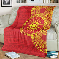 Vergina Sun Macedonia Blanket Greek Pattern Red - Wonder Print Shop