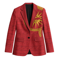Vergina Sun Macedonia Blazer Greek Pattern Red - Wonder Print Shop