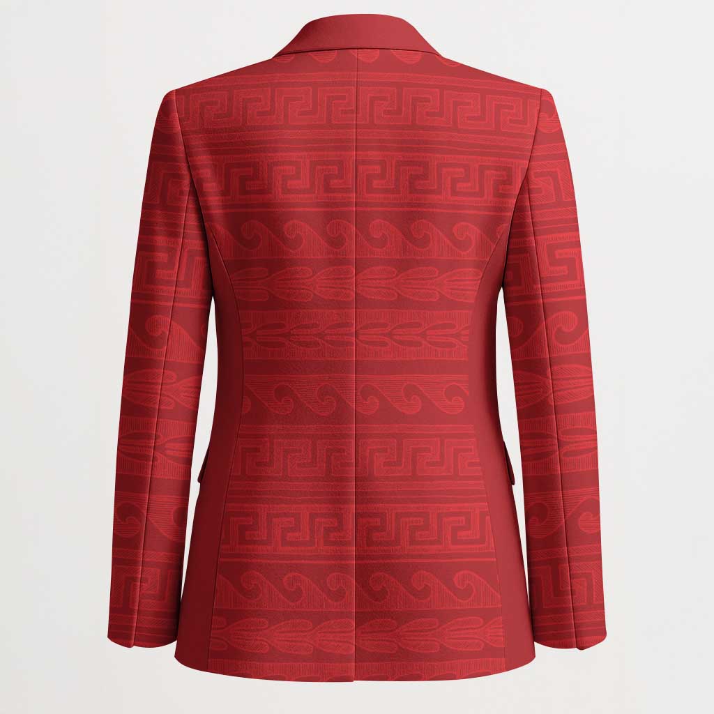 Vergina Sun Macedonia Blazer Greek Pattern Red - Wonder Print Shop