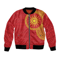 Vergina Sun Macedonia Bomber Jacket Greek Pattern Red - Wonder Print Shop