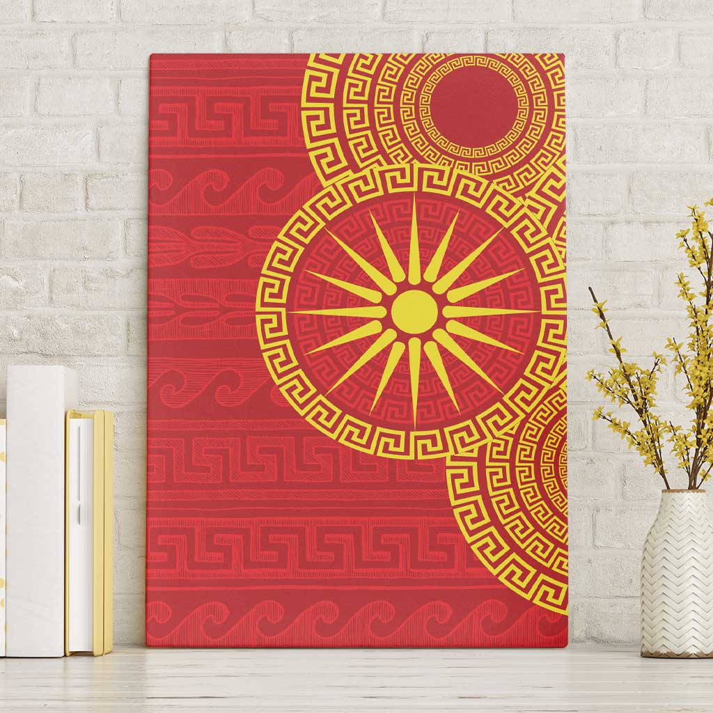 Vergina Sun Macedonia Canvas Wall Art Greek Pattern Red - Wonder Print Shop