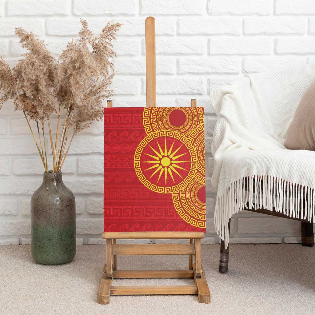 Vergina Sun Macedonia Canvas Wall Art Greek Pattern Red - Wonder Print Shop