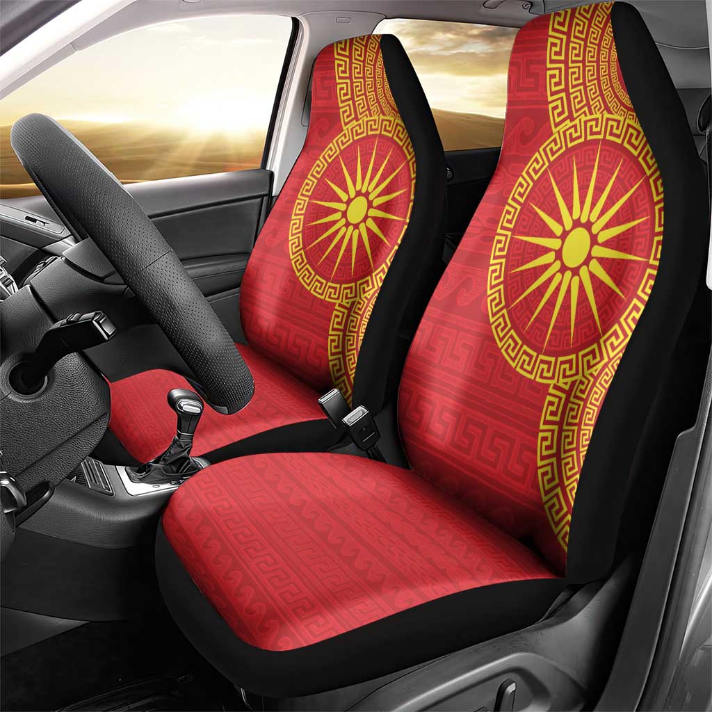 Vergina Sun Macedonia Car Seat Cover Greek Pattern Red - Wonder Print Shop