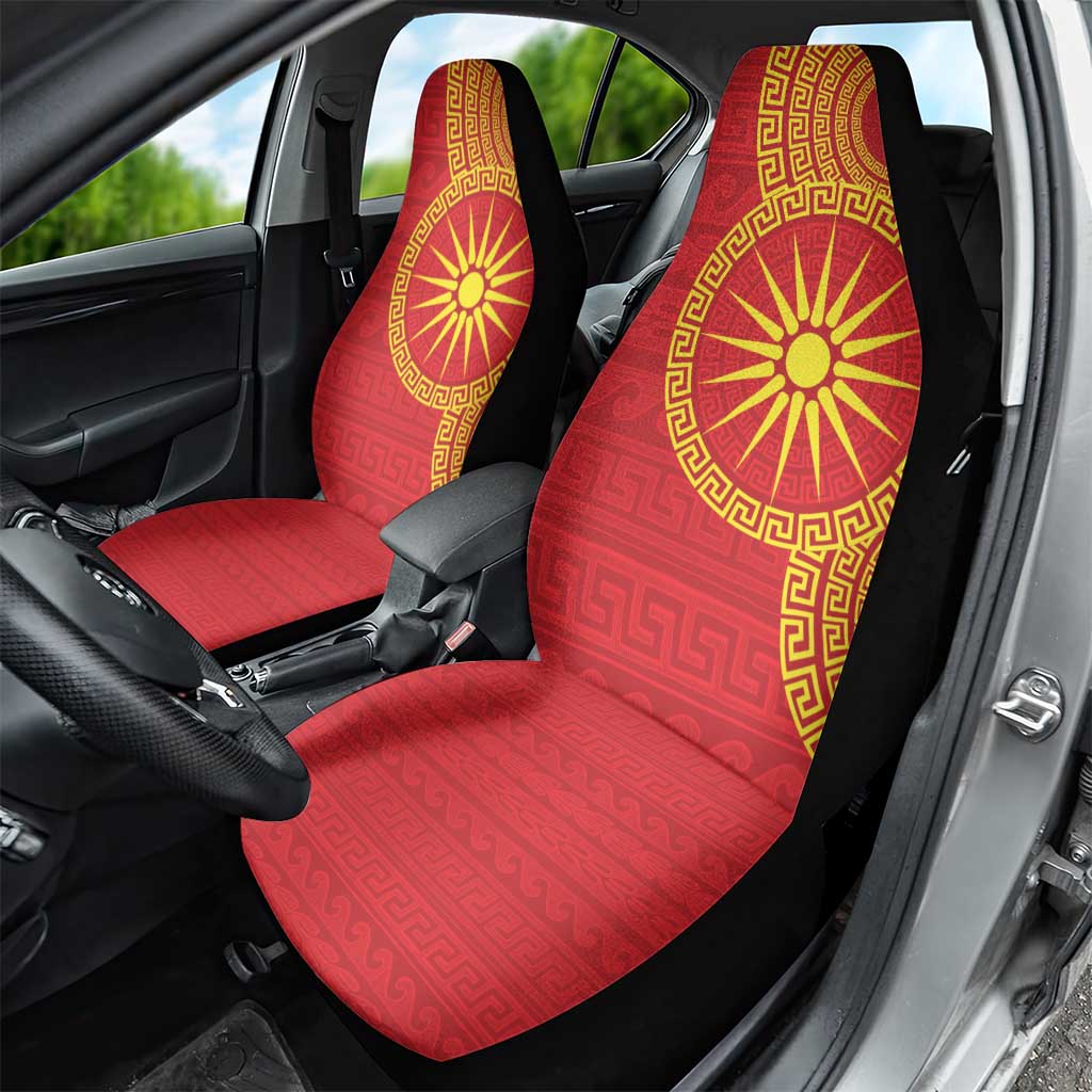 Vergina Sun Macedonia Car Seat Cover Greek Pattern Red - Wonder Print Shop