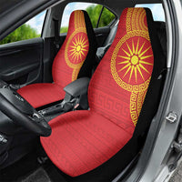 Vergina Sun Macedonia Car Seat Cover Greek Pattern Red - Wonder Print Shop