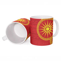Vergina Sun Macedonia Ceramic Mug Greek Pattern Red - Wonder Print Shop